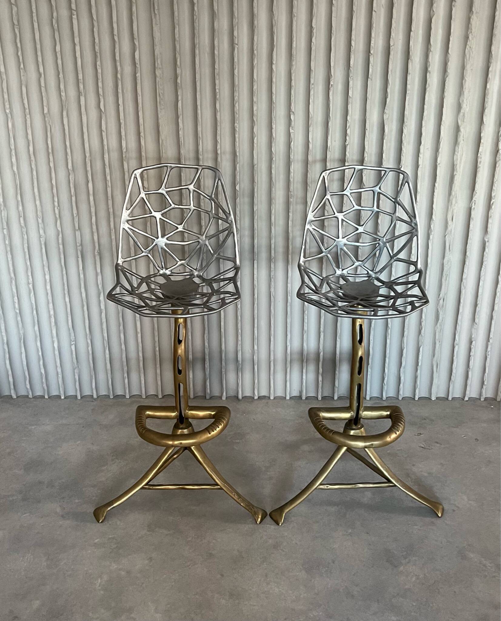 David Marshall Sculptural Barstools – Set of 2