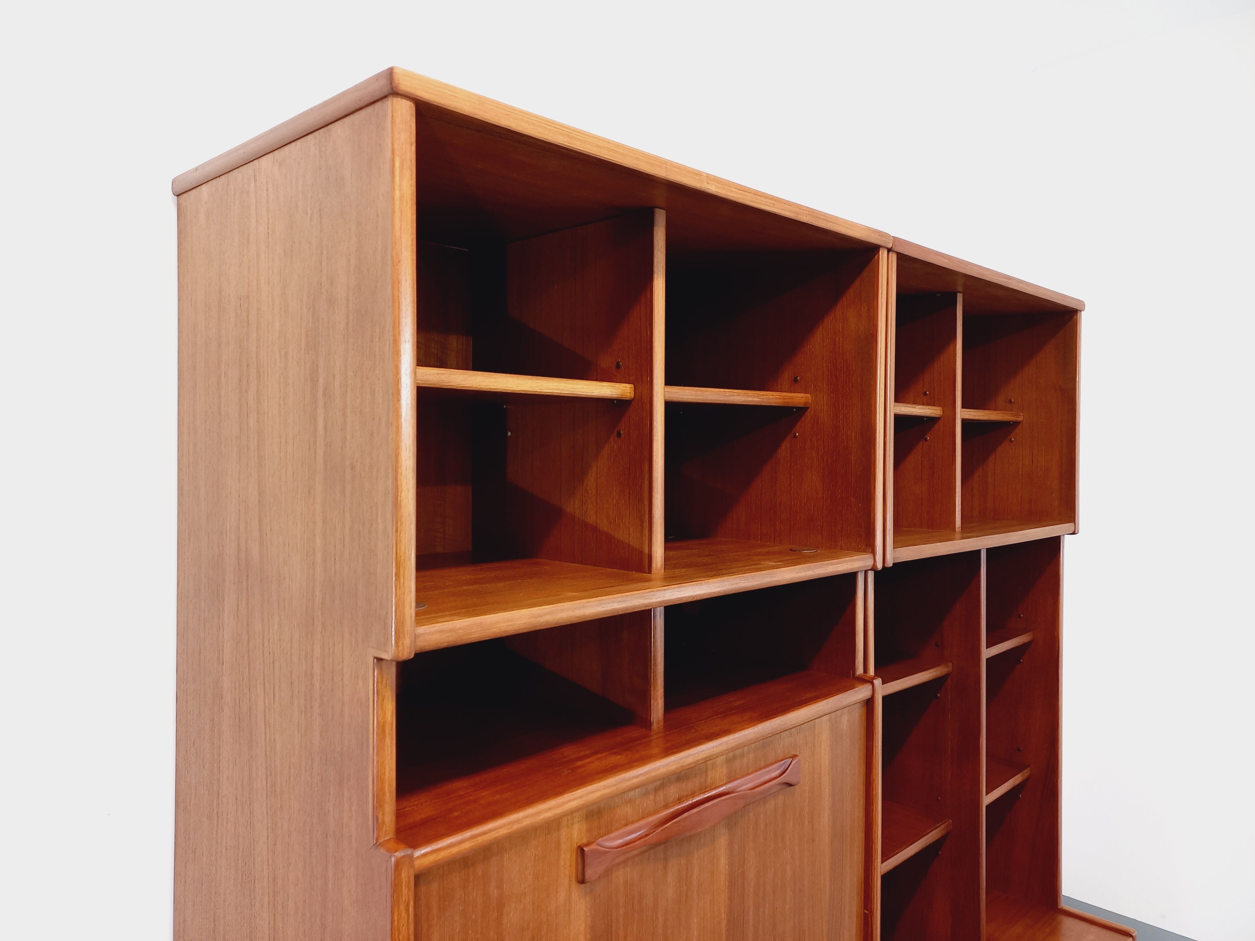 Vintage Scandinavian double bookcase in teak from the 60s