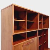 Vintage Scandinavian double bookcase in teak from the 60s