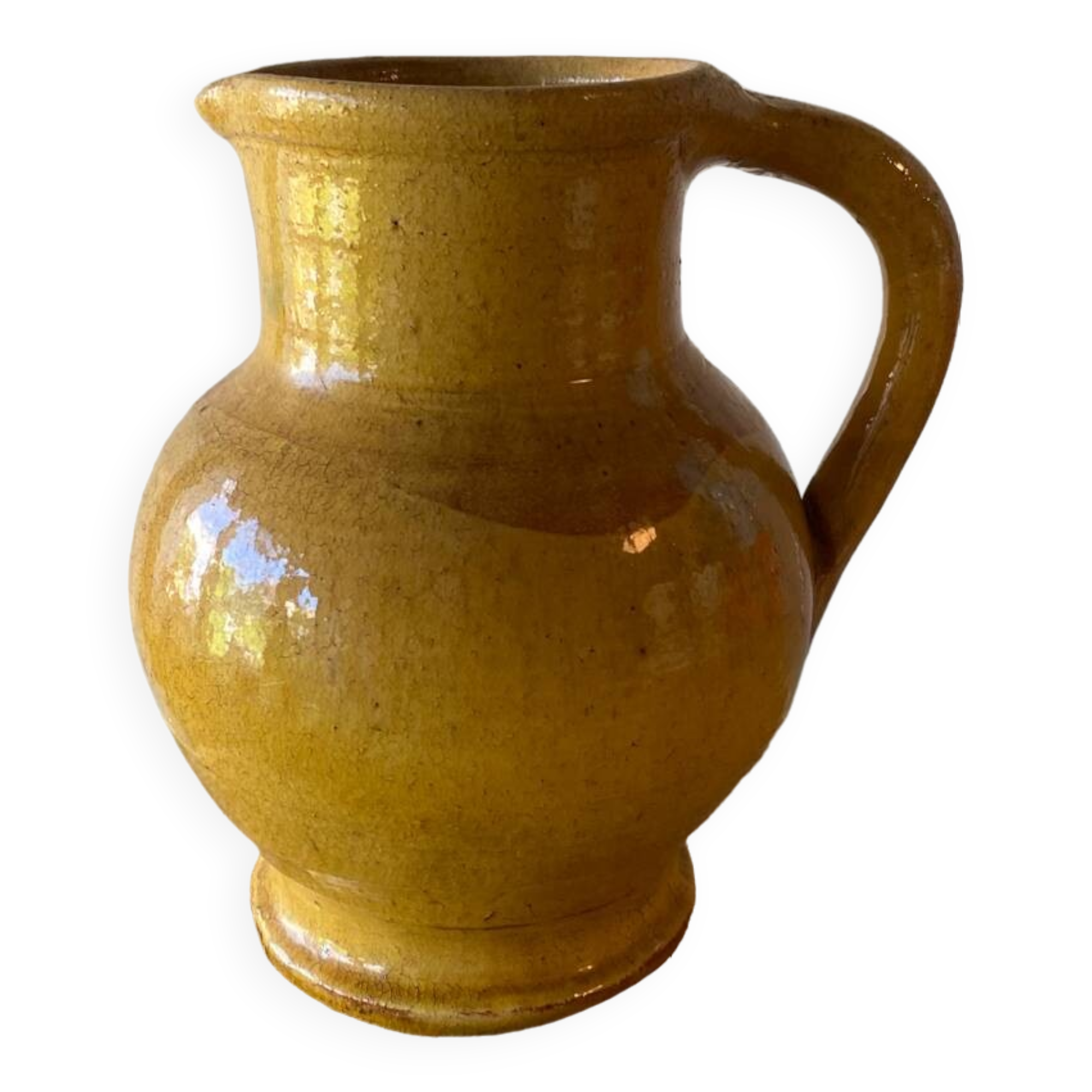 Yellow terracotta carafe