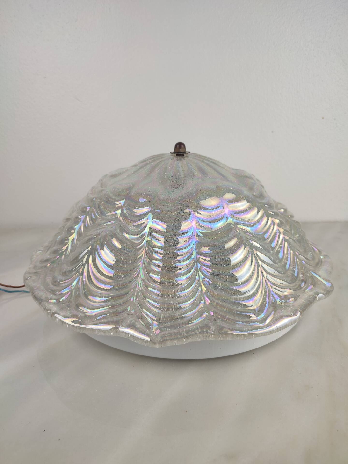 Lustre en verre de Murano irisé italien, 1970