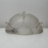 Partially frosted pressed glass wall lamp Art Deco Ezan icicle Jean Gau