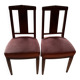 Lot de 2 chaises en bois assise rembourrée