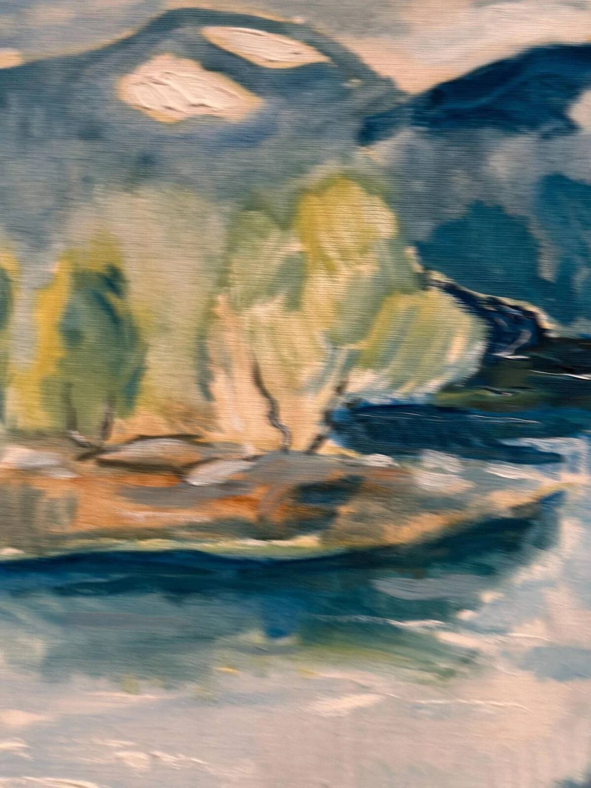 Original Swedish Oil on Canvas – “River” by Liljedahl – Signed – Dated 1986