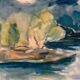 Original Swedish Oil on Canvas – “River” by Liljedahl – Signed – Dated 1986
