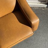 Vintage armchair imitation brown leather