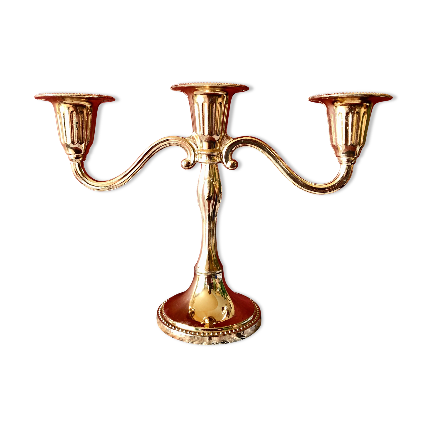 Candle holder chandelier gold 3 lights mayell ep on zinc england