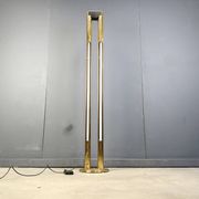 Vintage brass tube light floor lamp, 1980s