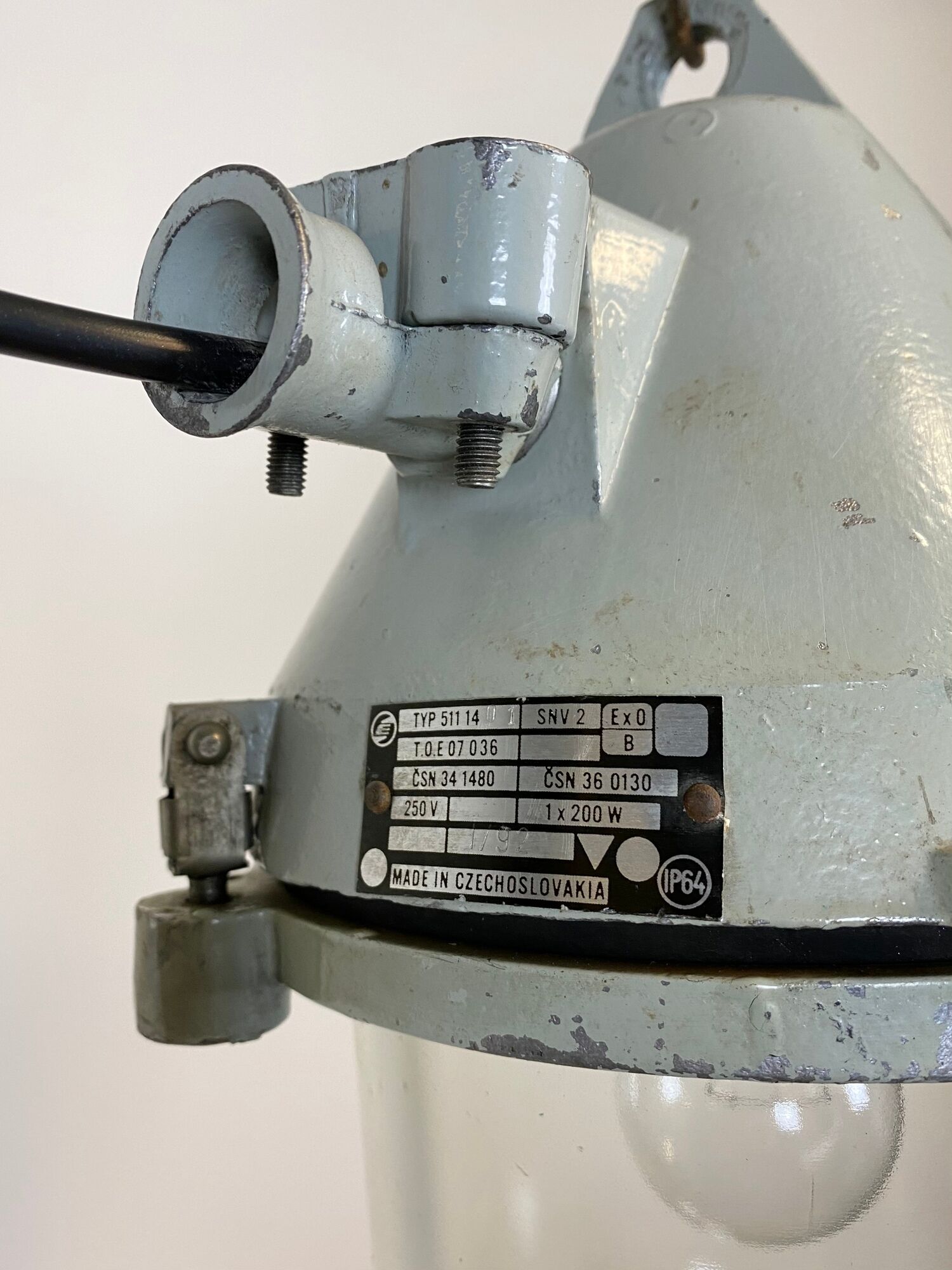 Grey Industrial Cast Aluminium Explosion Proof Lamp, 1960s