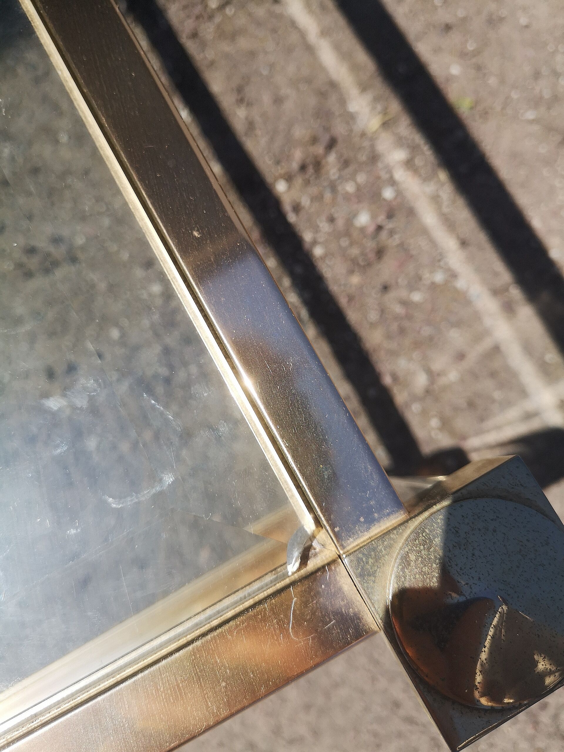 Large coffee table glass Vandel stone 1970