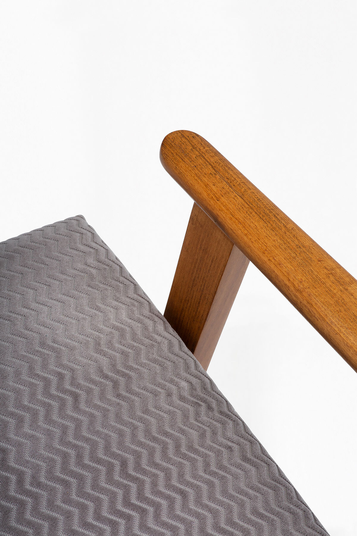Śnieżka armchair from the 1970s./ gray patterned velor