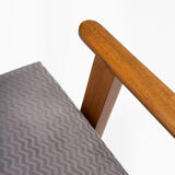 Śnieżka armchair from the 1970s./ gray patterned velor