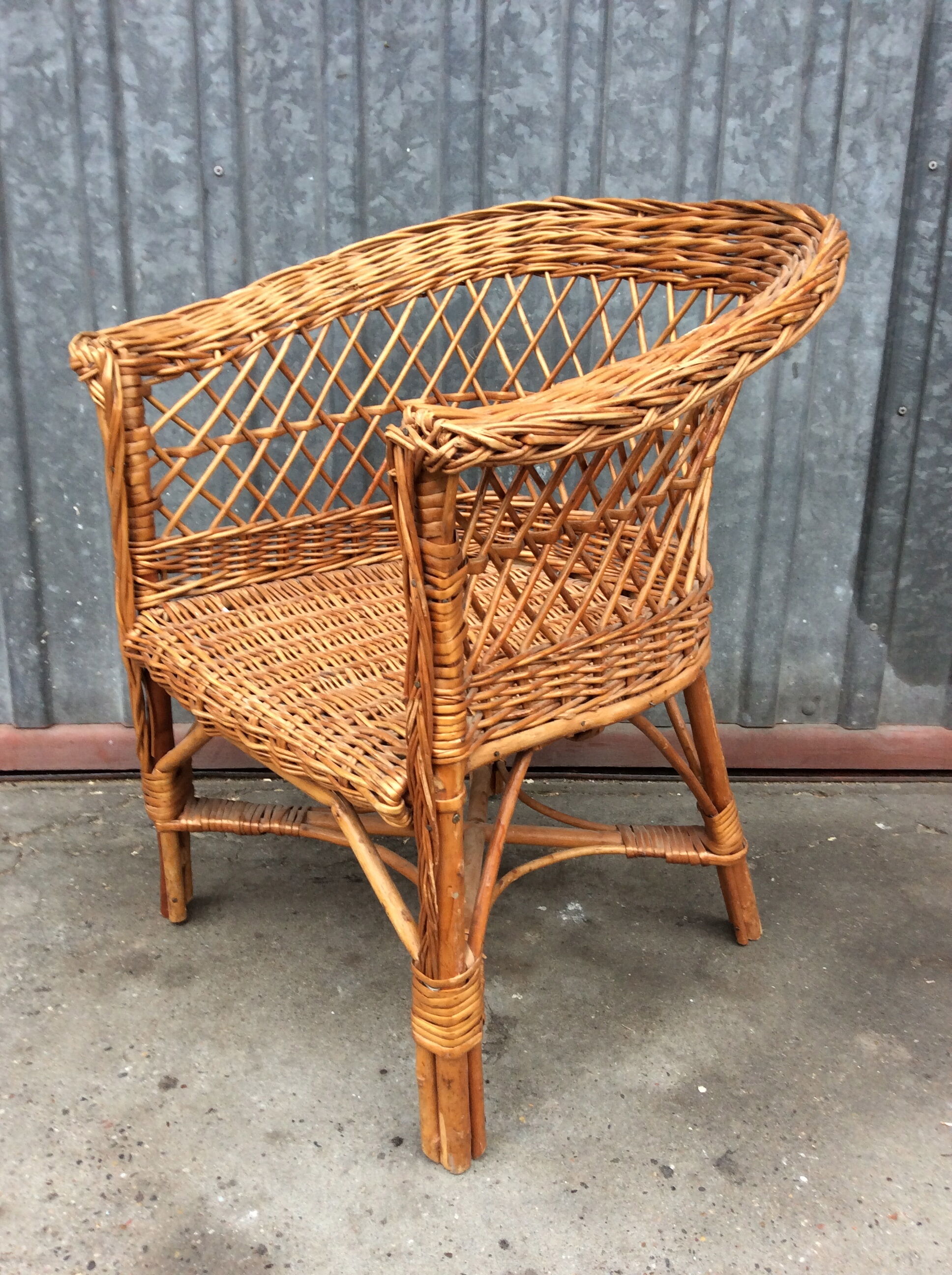 Chaise Enfant En Rotin Des Annees 60 70 Selency