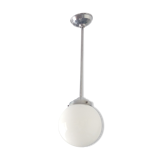 Suspension globe boule opaline blanche 1940