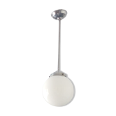 Suspension globe boule opaline blanche 1940