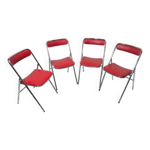 4 chaises pliantes vintage