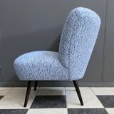 Blue wool cocktail chair 1960s