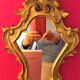 Old mirror gilded wood 42 cm x 25 cm