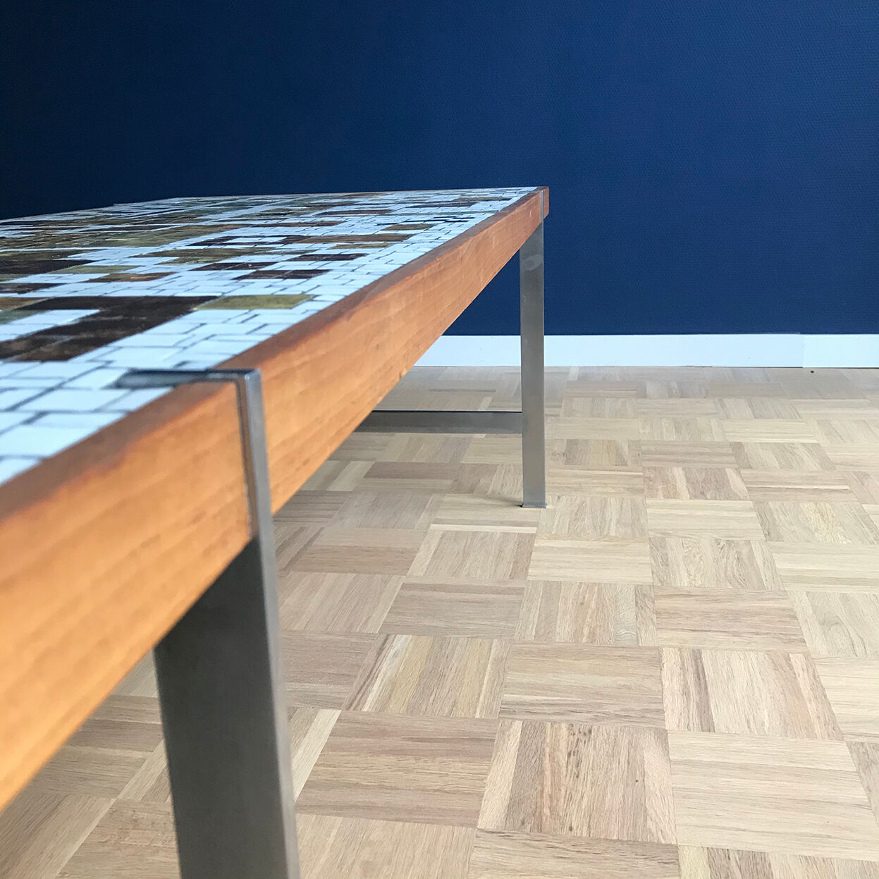 Mid-century rectangular glass mosaic coffee table by Berthold Müller for Oerlinghausen