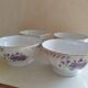Set of 4 bowls purple porcelain decoration