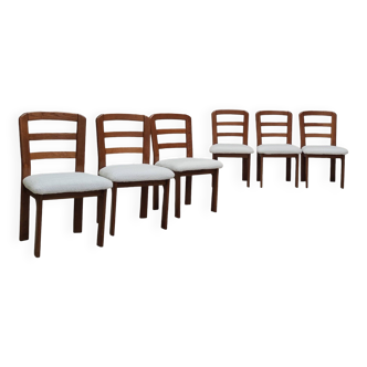 Beautiful set of six mid-century vintage dining table chairs from the 1970s.