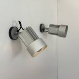 Pair of vintage adjustable wall lights, aluminum, Italy 1970