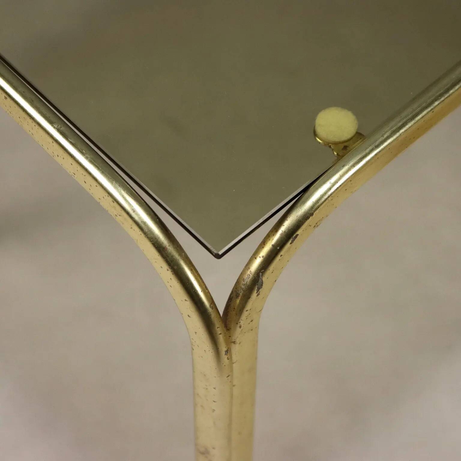 Tables basses vintage en laiton et verre, design, Italie, années 1980