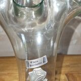 Glass vase with pewter floral decor