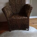 Armchair in woven water hyacinth