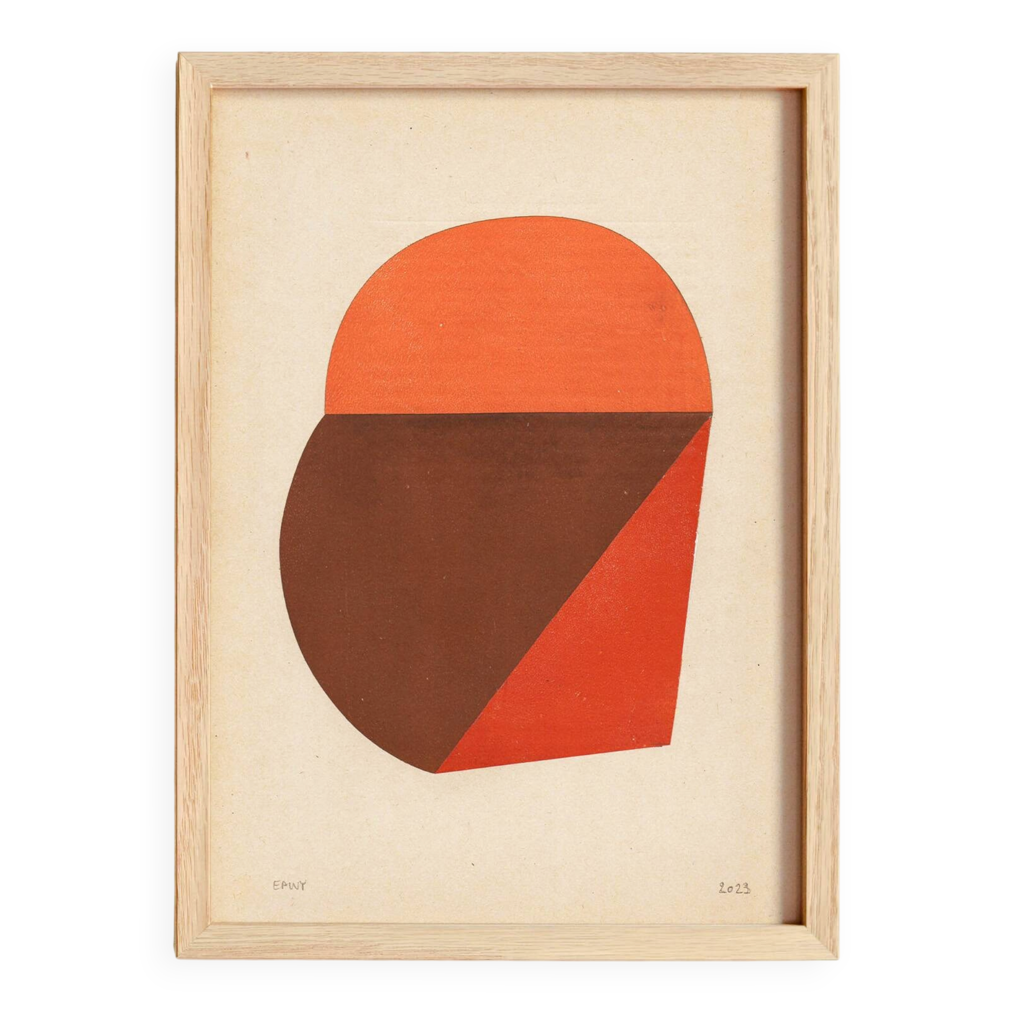 Collage sur papier ancien "Jac" signé Eawy