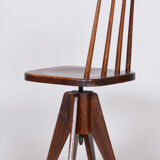 Chaise pivotante en hêtre brun, années 1960