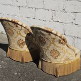 2 French Vintage Crapaud Seater-golden beige Cocktail Chairs 60s