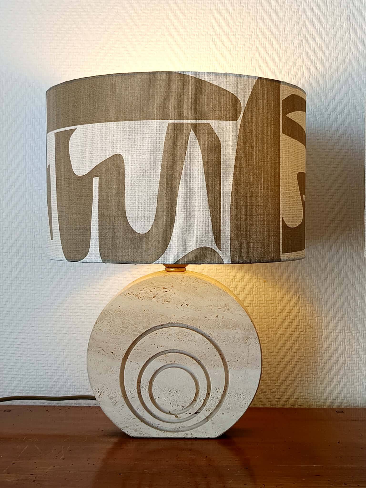 Pair of travertine lamps by Fratelli Mannelli