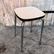 Tabouret formica blanc pieds compas metal chromé vintage