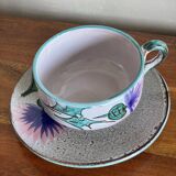 Thistle flower stoneware mug
