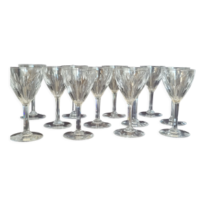 12 verres cristal taillé Val Saint