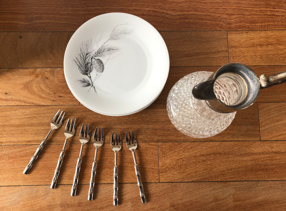 Lot of 6 forks bamboo shape