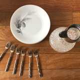 Lot of 6 forks bamboo shape