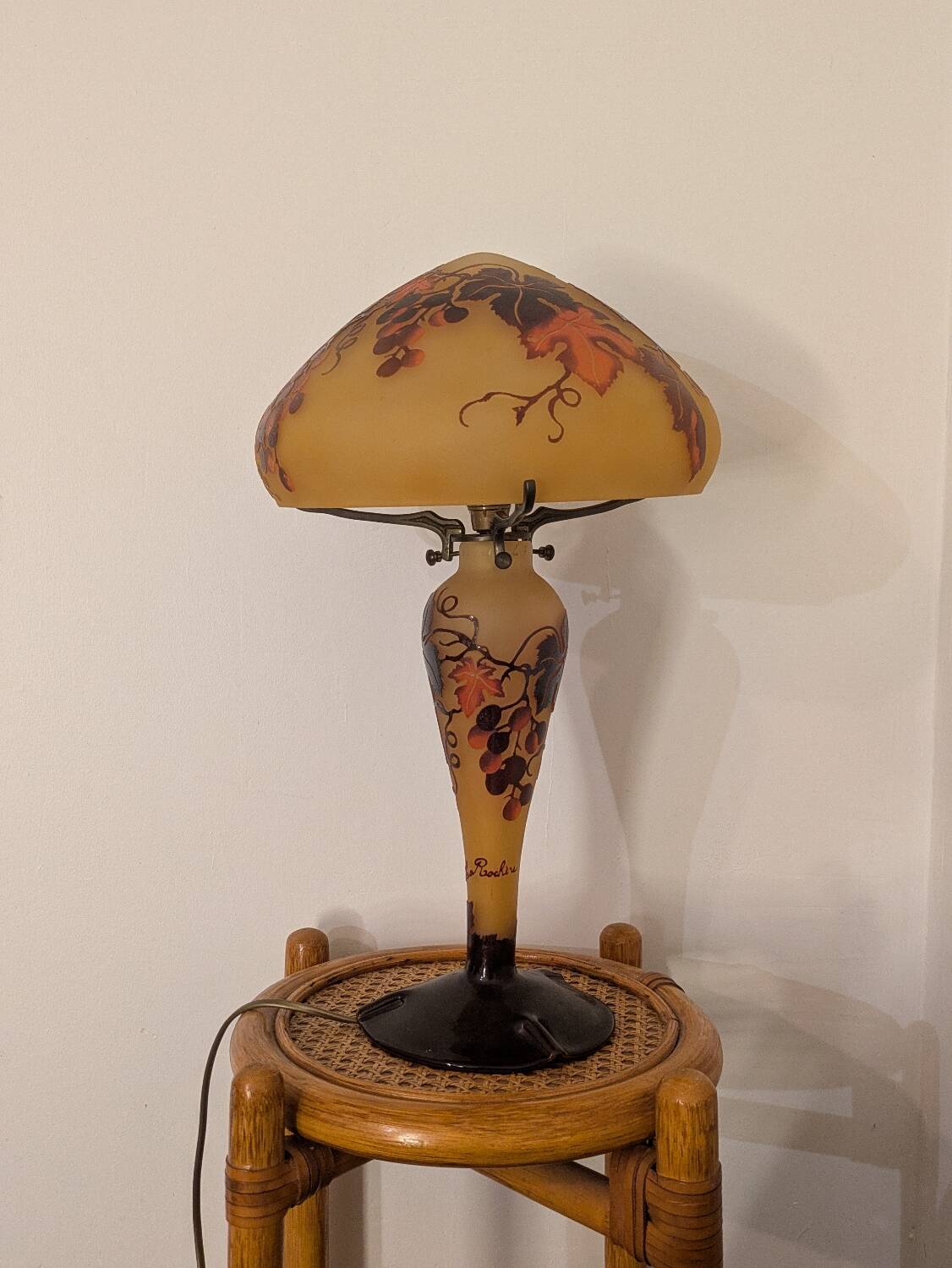 Lampe La Rochère style Art Nouveau Pâte de Verre