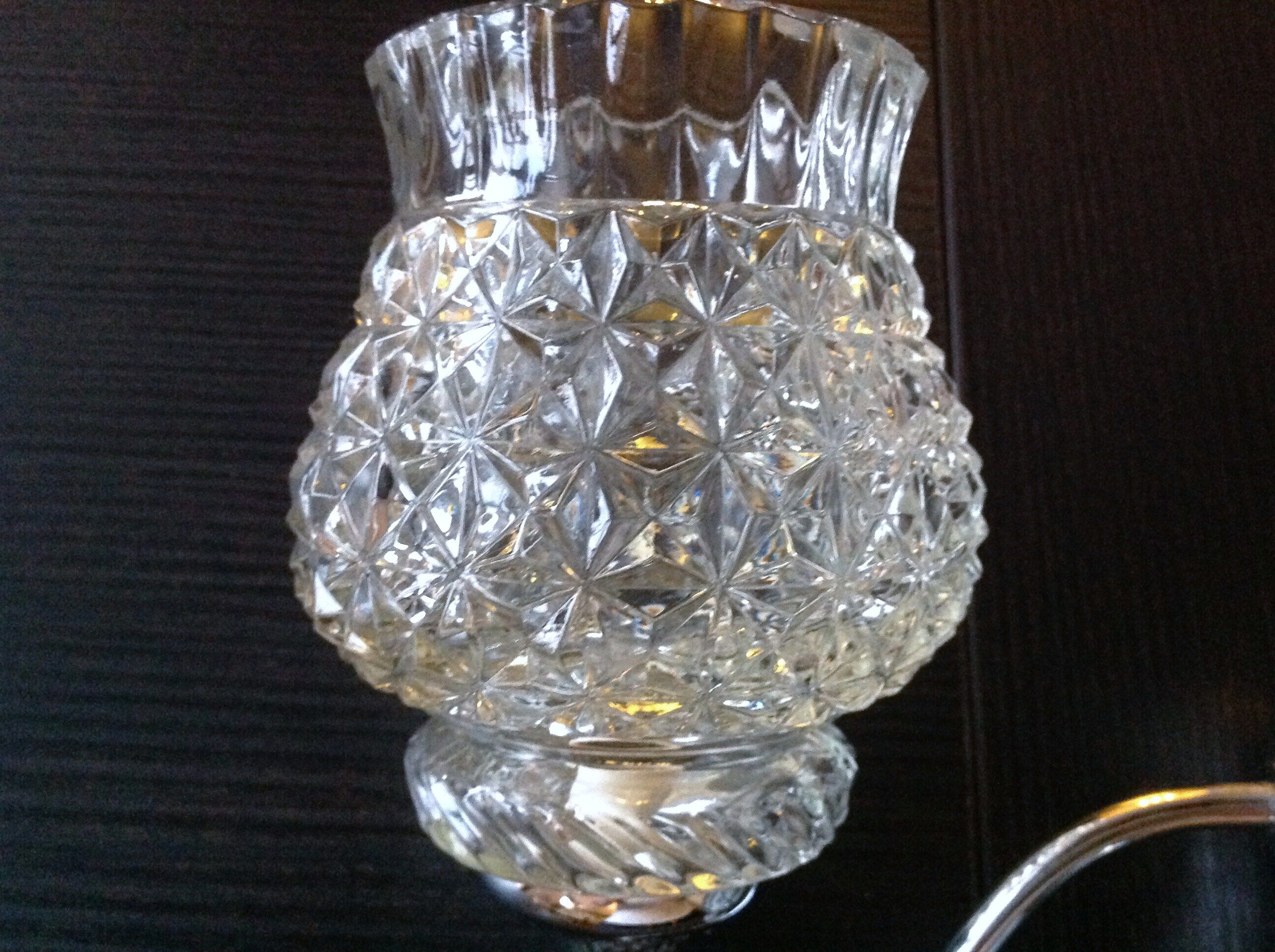 Pair of structured glass and chrome metal, 60s