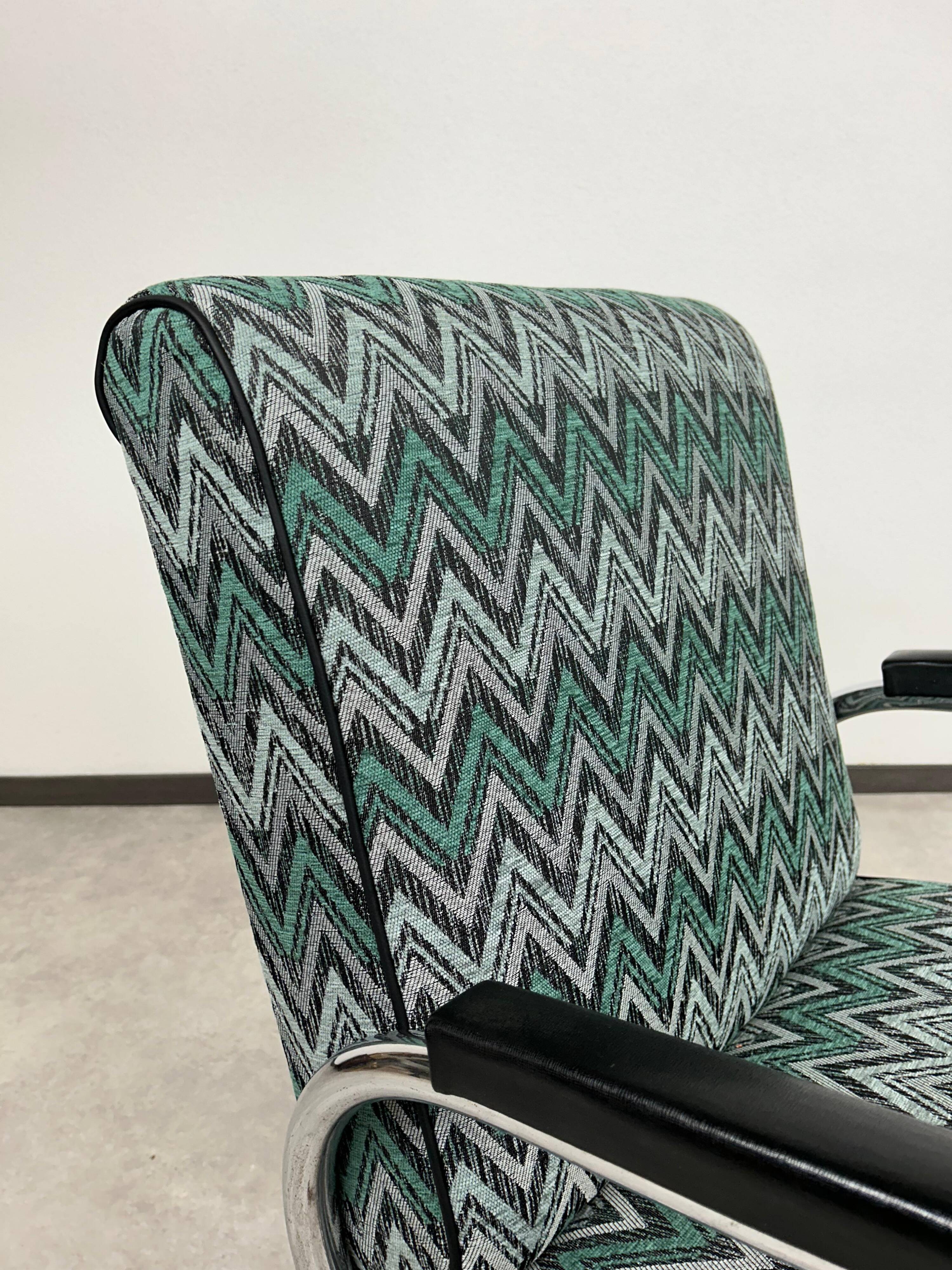 Tubular steel armchair by Tubax