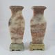 pair of small vases in hard stone carved Chinese China