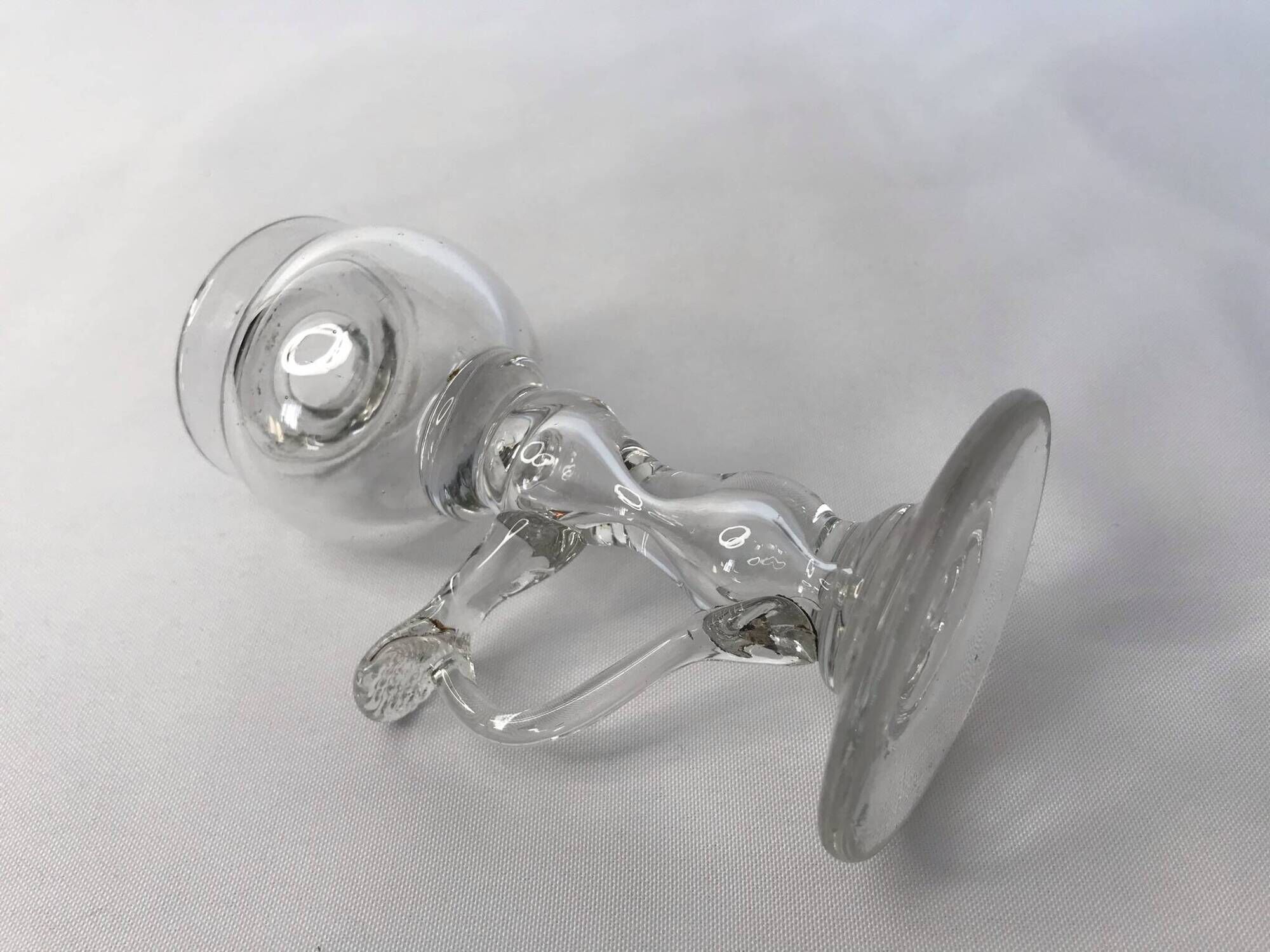 Old glassware, small 19th century Provençal lace-making night light lamp