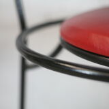 3 armchairs designs steel and leather, France, circa 1980