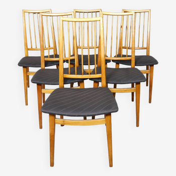 Lot de 6 chaises de salle à manger danoises 1960