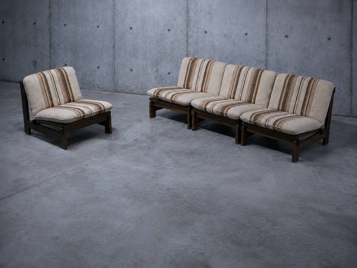 Set of 4 Vintage 1970 Modular Armchairs