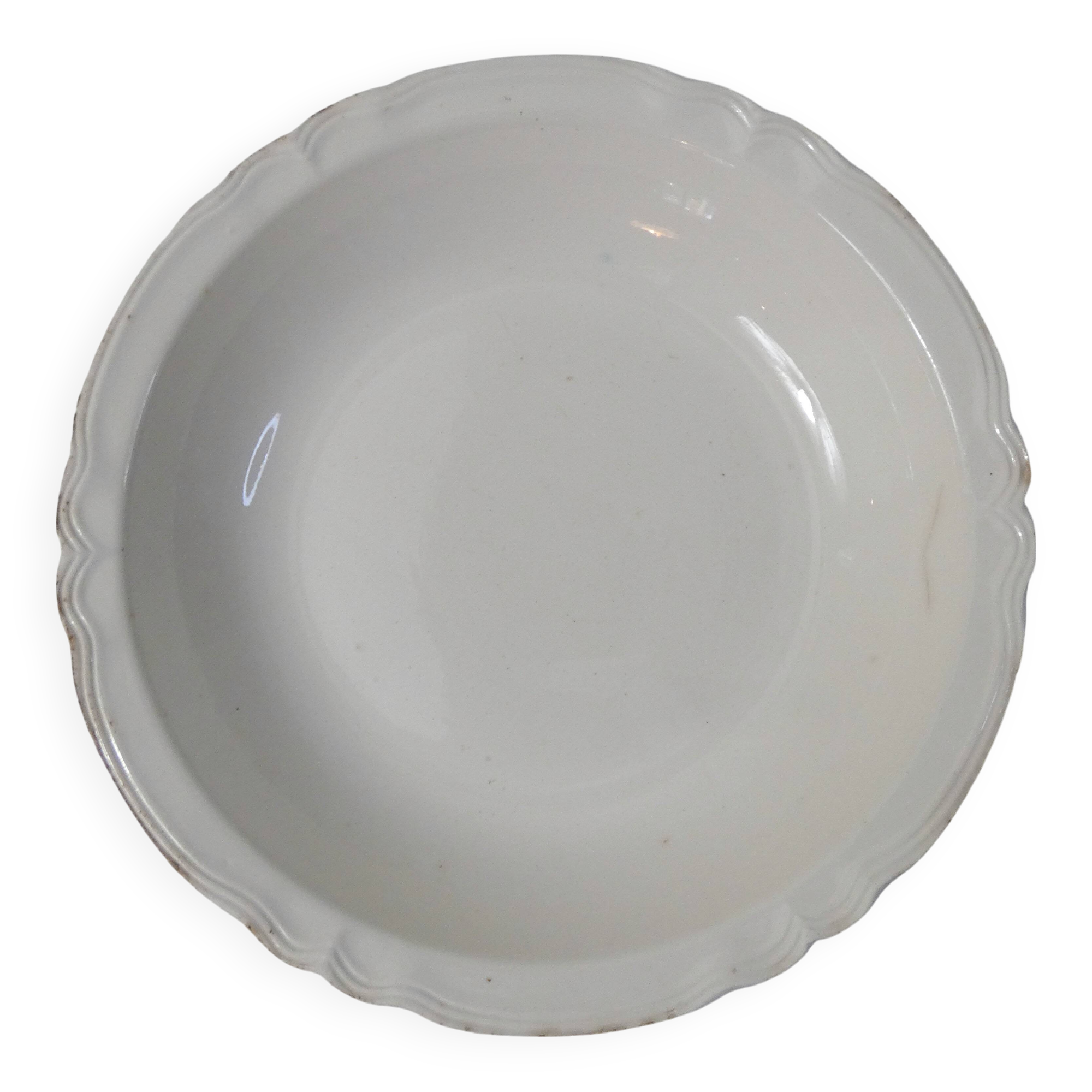 large deep vegetable dish Digoin Sarreguemines cream white