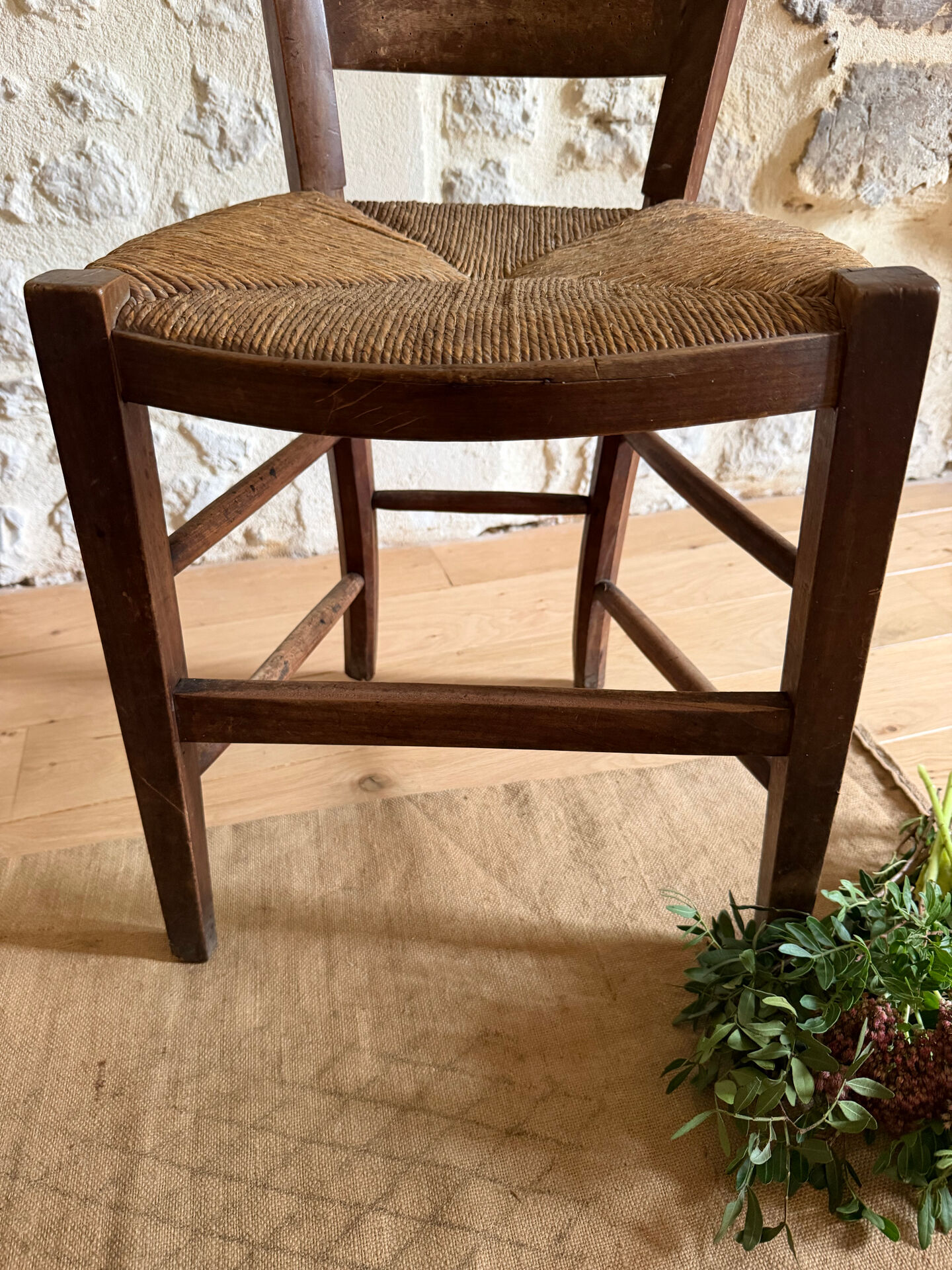 Old wooden country chair.