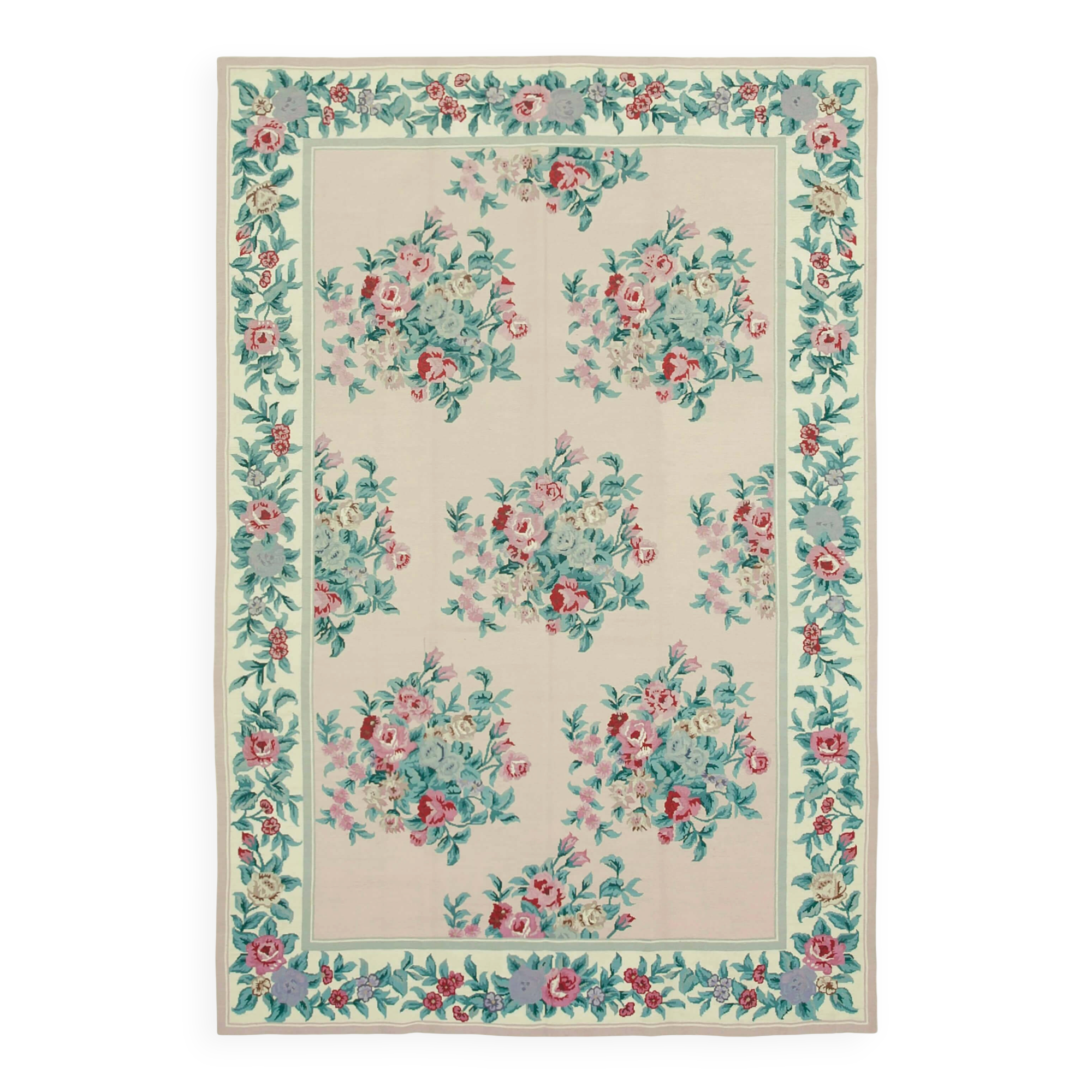 Handmade Vintage Flatweave Needlepoint Kilim 173 cm x 254 cm