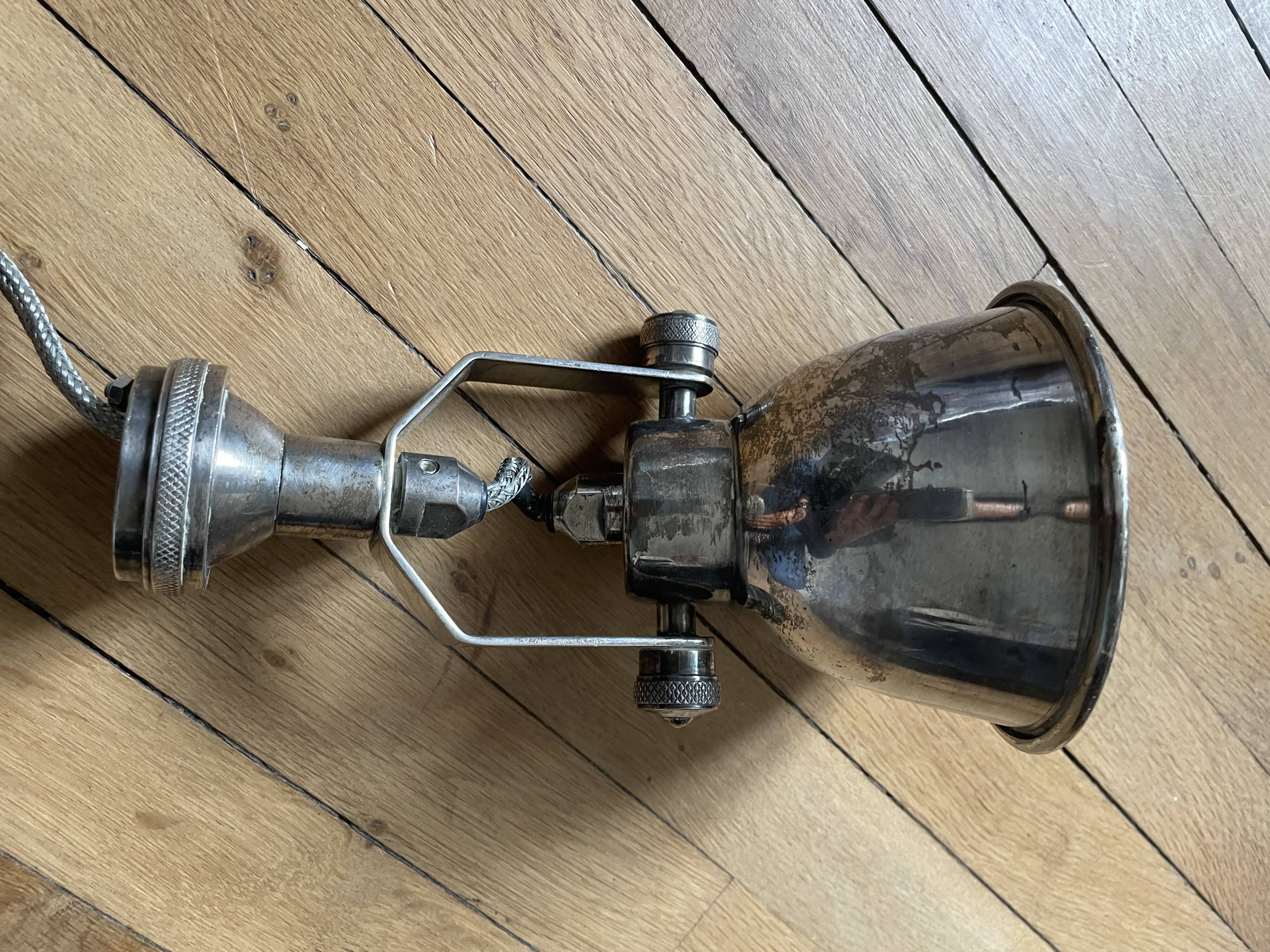 vintage silver metal wall light 250901